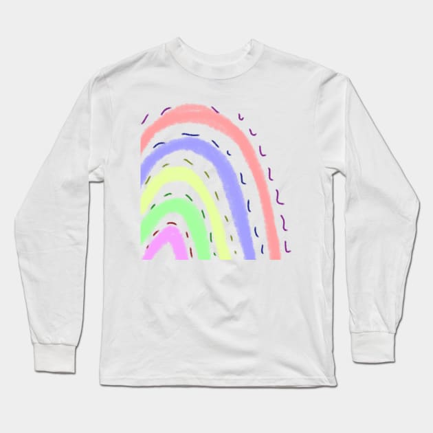 Colorful watercolor rainbow art Long Sleeve T-Shirt by Simplecooldesignss